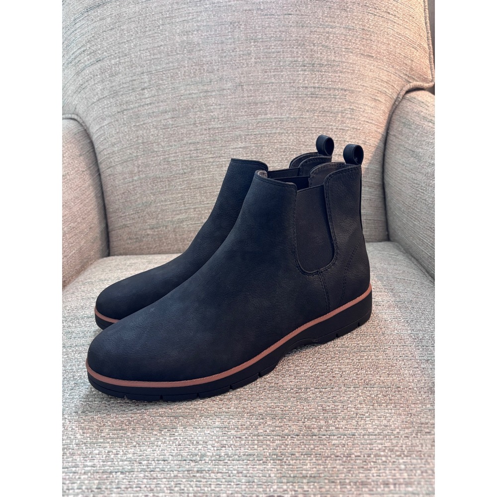 Dr. Scholls Northbound Black Chelsea Ankle Boots Womens Size 8 Pull On Lug Sole